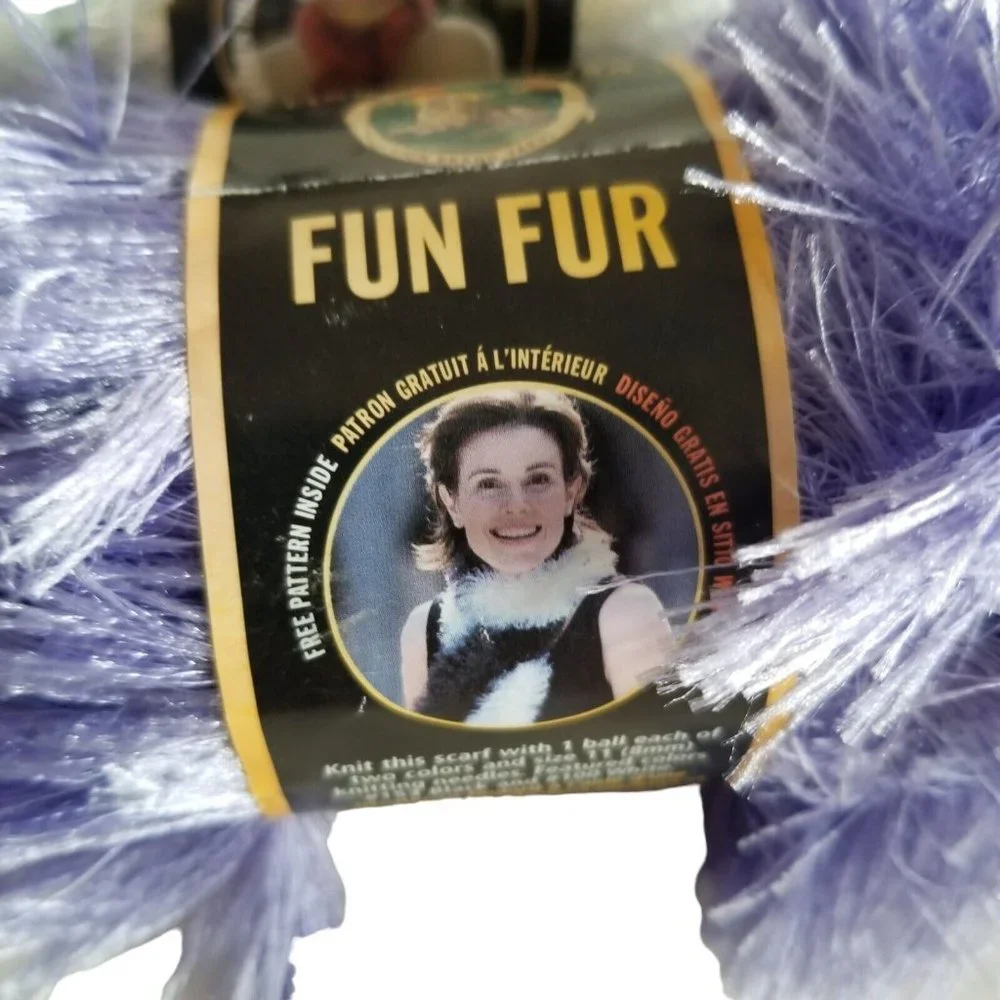 Lion Brand Fun Fur Fancy Fur Various Colors 7 Skeins Lavender Glacier Sandstone